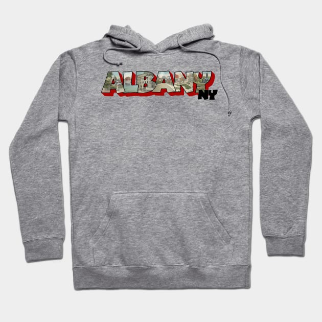 Albany New York Big Letter Hoodie by ButterflyInTheAttic